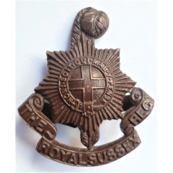 The Royal Sussex Regiment Officers Bronze Cap Badge