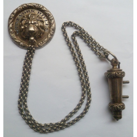 Mid Victorian West Yorkshire Rifles Volunteers Chain & Whistle