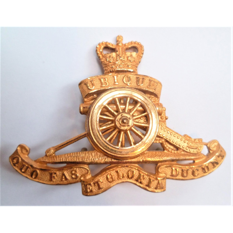Royal Artillery Officers Gilt Cap Badge