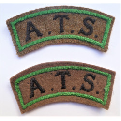 Pair Auxiliary Territorial Service ATS Shoulder Titles