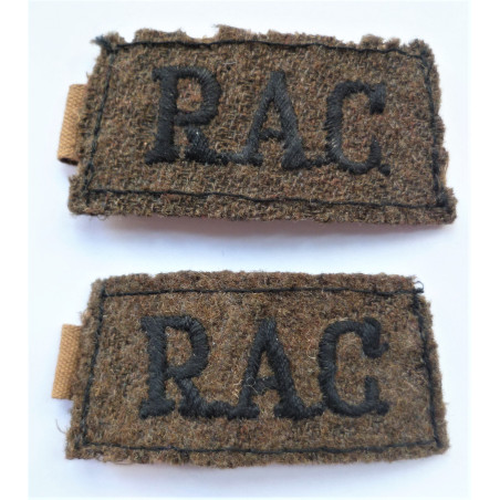 Pair Royal Armoured Corps Slip on Shoulder Titles