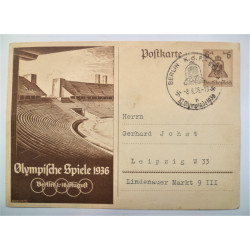 WW2 German Olympics Postcard Berlin 1936