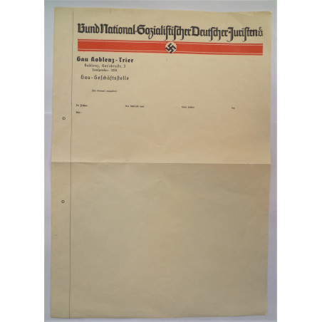 WW2 Association of National Socialist German Lawyers Document