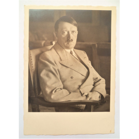 WW2 Adolf Hitler Photo Seated Postcard