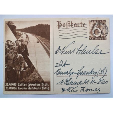 WW2 Hitler First Shovel for the Autobahn Postcard
