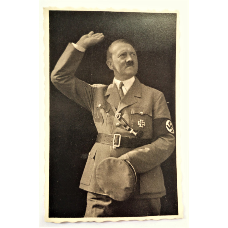WW2 Hitler The Fuhrer Salute Postcard