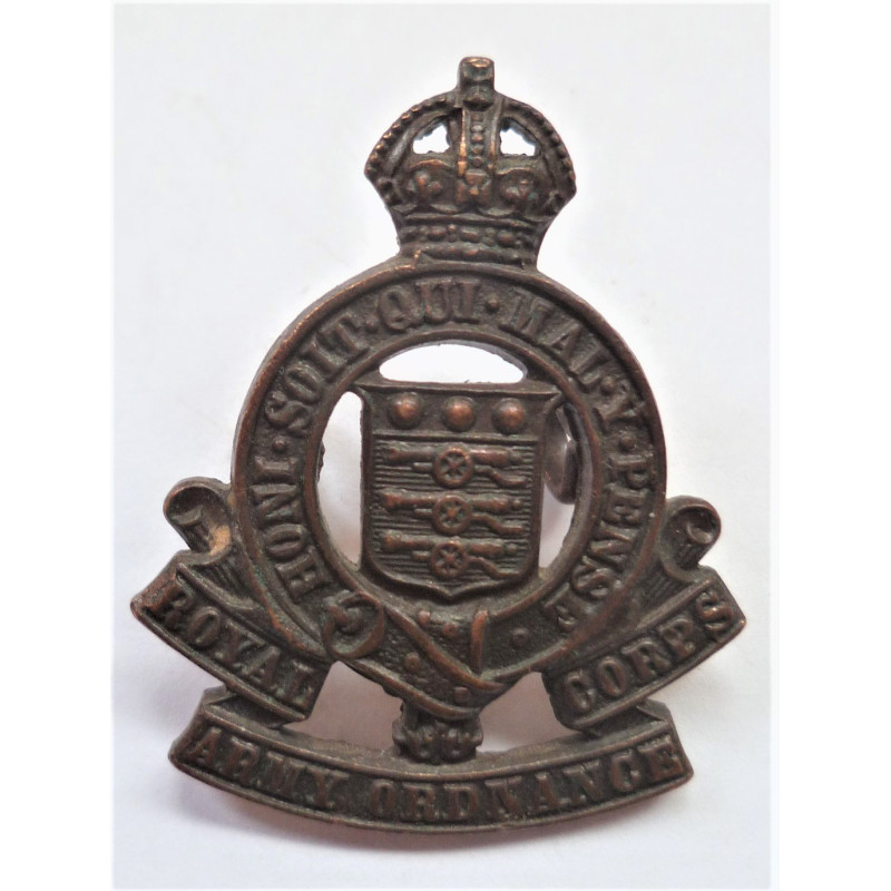 Royal Army Ordnance Corps Bronze Collar Badge RAOC