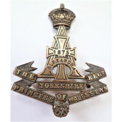 WW1 Princess Of Wales The Yorkshire Regiment Officers Bronze Cap Badge