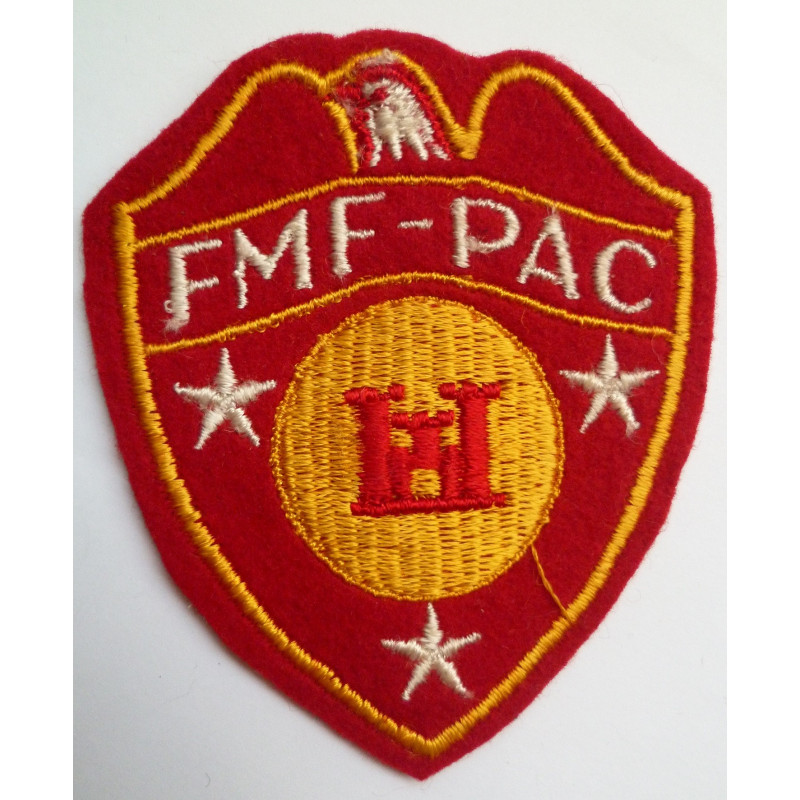WW2 United States Marine Corps FMF-PAC Engineers Battalions Felt Cloth Patch Badge