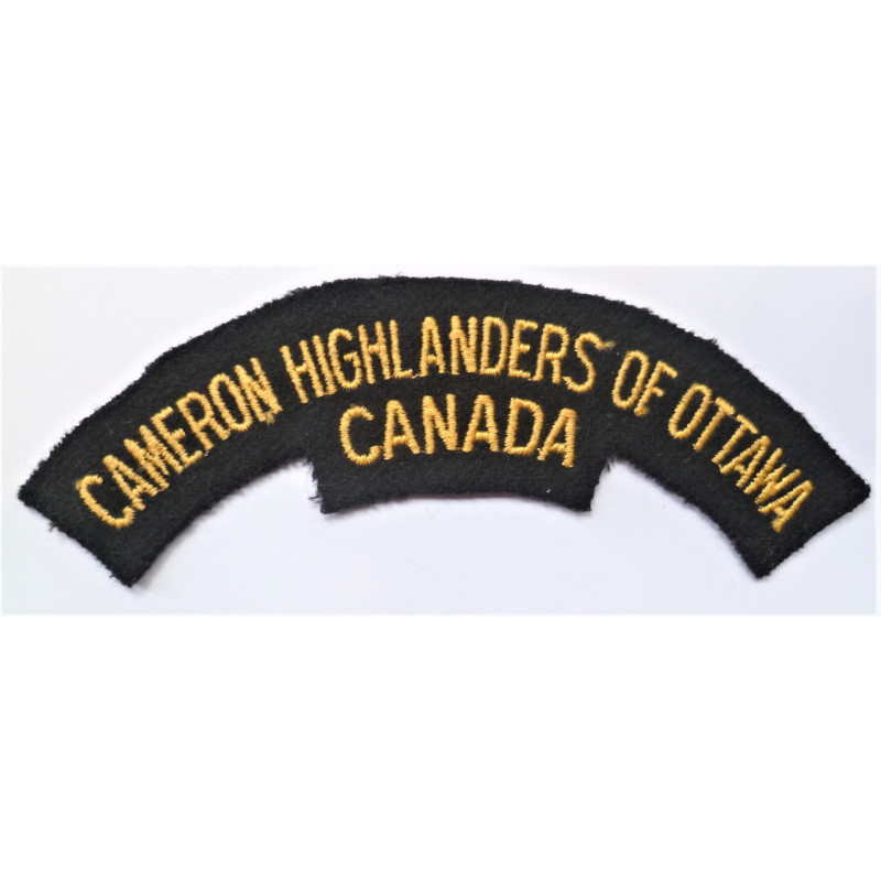 Cameron Highlanders Of Ottawa Canada Cloth Shoulder Title