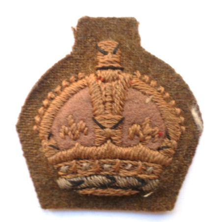 WW2 Khaki Warrant Officers Sleeve Badge King's Crown