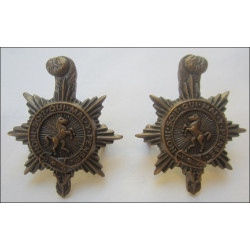 Pair Prince Of Wales Royal Regiment Collar Badges
