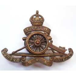 5th London Royal Field Artillery Brigade Cap Badge Rotating Wheel