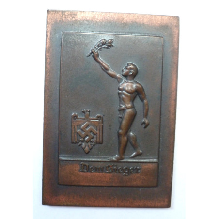 German Sporting Award NSRL Winners Plaque in Bronze 1937