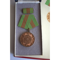 German DDR Bronze Police Medal 5 YEARS and Document