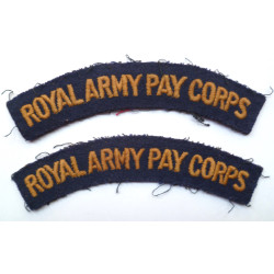 WWII Royal Army Pay Corps Cloth Shoulder Titles