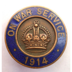 WW1 On War Service 1914 Lapel Badge