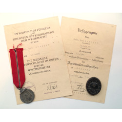 WW2 German Russian Front, Wound Badge and Award Certificates
