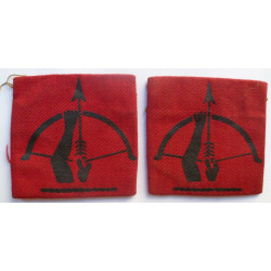 WWII Pair 2nd Anti-Aircraft Division Cloth Formation Sign British Army