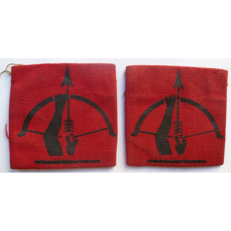 WWII Pair 2nd Anti-Aircraft Division Cloth Formation Sign British Army