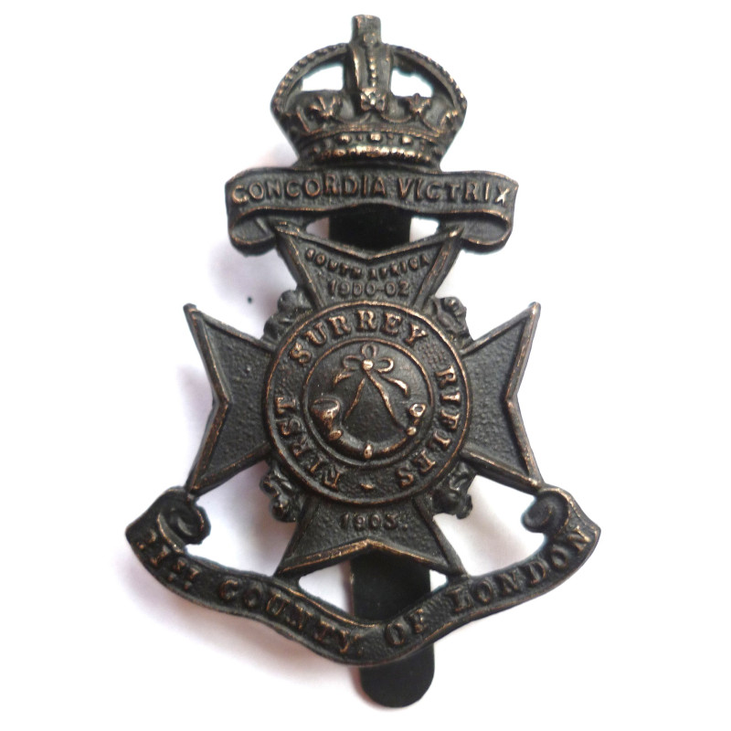 21st County Of London Surrey Rifles Cap Badge