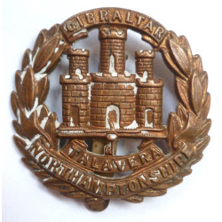 Northamptonshire Regiment Cap Badge Economy All Brass