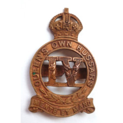 4th Queen's Own Hussars Bronze Officers Cap Badge