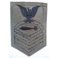 WW2 USN Chief Petty Officers Torpedoman Grey Green Rating Cloth Badge