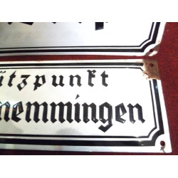German NSDAP Metal Enamel Sign with Small Headquarters SIgn