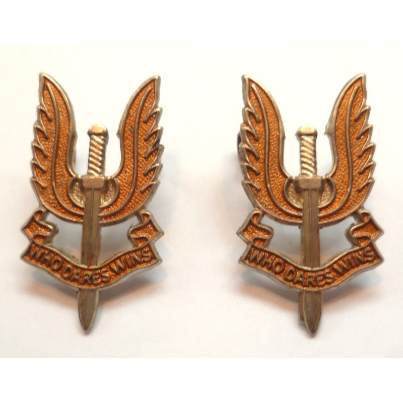 Pair Special Air Service SAS Collar Badges/Dogs