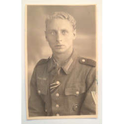 WWII German Army Soldier Portrait Postcard