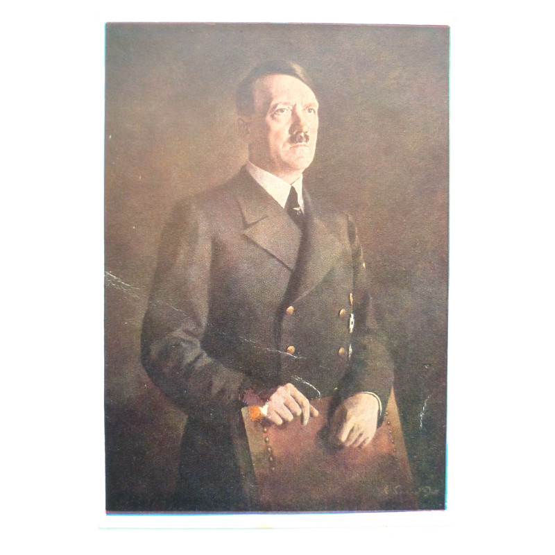 WW2 Adolf Hitler Profile Photo Postcard The Fuhrer, Hoffman Munchen