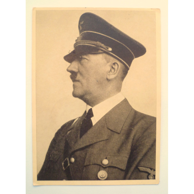 WWII Adolf Hitler Profile Photo Postcard Der Fuhrer Munchen