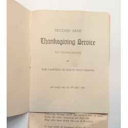 Second Army Thanksgiving Service North West Europe Campaign Pamphlet