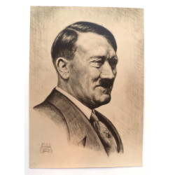 WW2 German Adolf Hitler, The Fuhrer Portrait Postcard