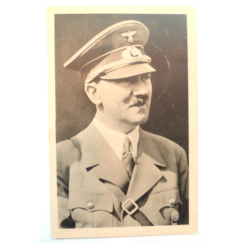 WWII German Adolf Hitler, The Fuhrer 1939 Portrait Postcard