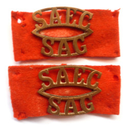 Pair WW2 South African Engineer Corps Shoulder Titles