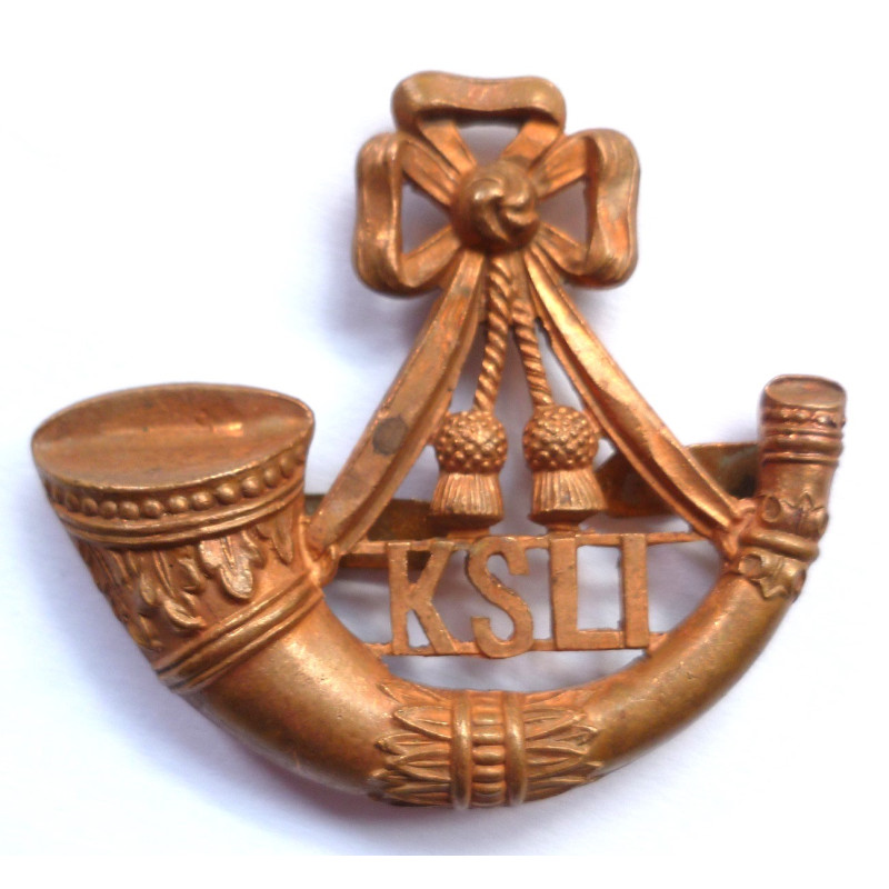 Kings Shropshire Light Infantry KSLI Officers Gilt Cap Badge