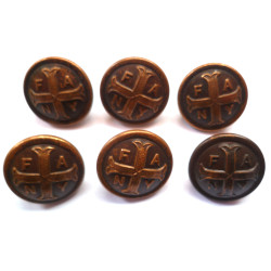 6 x First Aid Nursing Yeomanry Regiment FANY 14mm Buttons