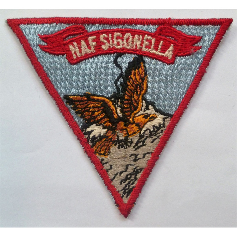 United States Naval Air Facility N.A.F. Sigonella Cloth Patch Badge 1960s