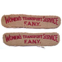 Pair Women's Transport Service F.A.N.Y. Cloth Shoulder Title