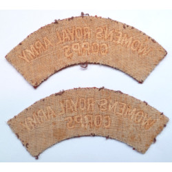 Pair Women's Royal Army Corps Cloth Shoulder Titles
