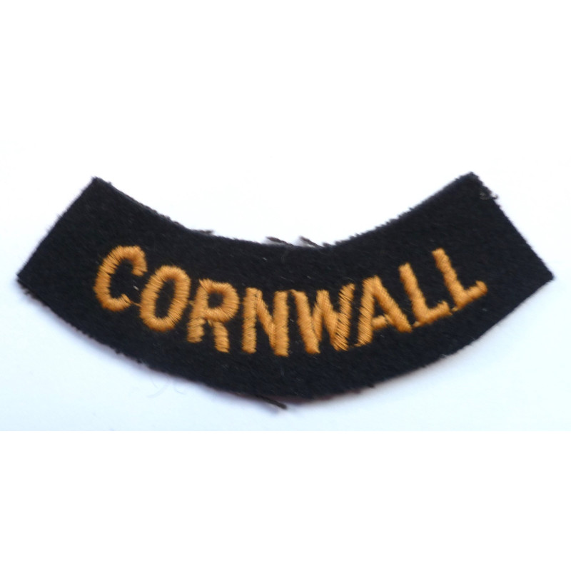 Cornwall Civil Defence Embroidered Curved Chest Title