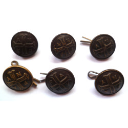 6 First Aid Nursing Yeomanry Regiment Buttons 15mm FANY