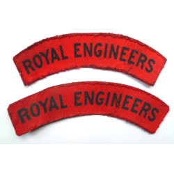 WW2 Royal Engineers Printed Cloth Shoulder Titles