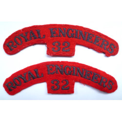 Pair 32nd Royal Engineers Cloth Shoulder Title