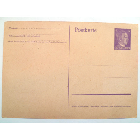 German Third Reich Pre paid Postcard