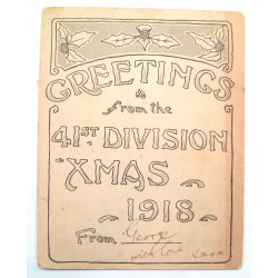 41st Division Xmas 1918 Postcard