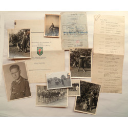 A collection of 11 photographs and documents to Lt. Ernst-A. Hermann who was in the Hitler Youth and then army
