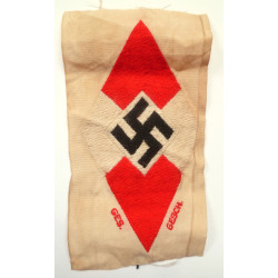 WWII German Hitler Youth Woven Bevo Sleeve HJ Diamond Badge